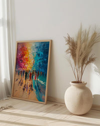 4th Of July Beach Party Art Print, Summer Celebration Wall Decor - Coastal Poster