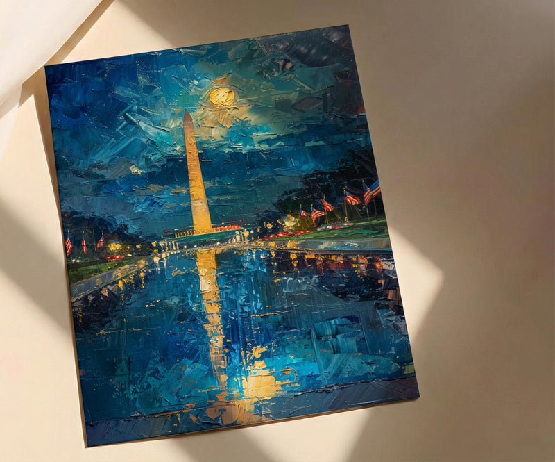 Washington Monument Wall Art, Patriotic DC Decor - Historic Landmark Print