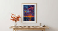 Flag At Half Mast Art Print, Honoring Veterans Decor - Solemn Patriotic Poster