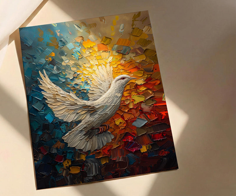 White Dove Liberty Poster, Peaceful Patriotic Decor - Historic Americana Art