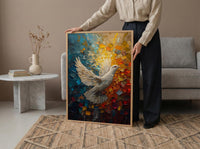 White Dove Liberty Poster, Peaceful Patriotic Decor - Historic Americana Art