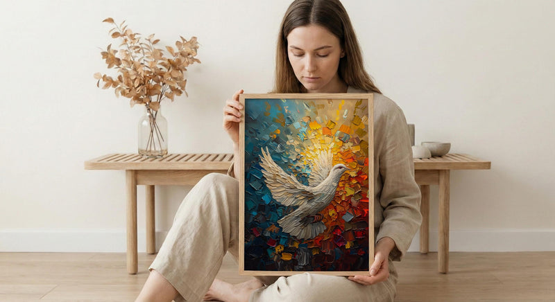 White Dove Liberty Poster, Peaceful Patriotic Decor - Historic Americana Art