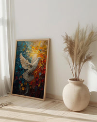 White Dove Liberty Poster, Peaceful Patriotic Decor - Historic Americana Art