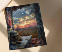 Military Boots Wall Art, Veteran Tribute Decor - Patriotic Porch Print