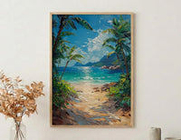 Costa Rica Beach Art Print, Manuel Antonio Wall Decor - Tropical Jungle