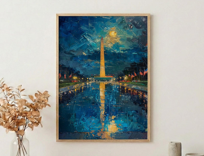 Washington Monument Wall Art, Patriotic DC Decor - Historic Landmark Print