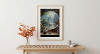 China Window Art Print, Karst Mountains Decor - Traditional Tea Pot