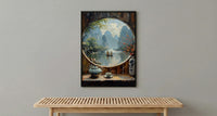China Window Art Print, Karst Mountains Decor - Traditional Tea Pot