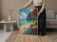 Thailand Window Wall Art, Beach Pad Thai Decor - Ocean Longtail Boat
