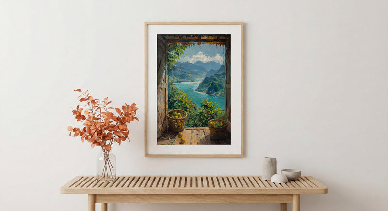 Philippines Window Poster, Chocolate Hills Decor - Tropical Mango Art