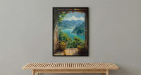 Philippines Window Poster, Chocolate Hills Decor - Tropical Mango Art