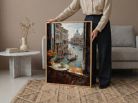 Venice Window Wall Art, Grand Canal Decor - Espresso Cup Mask Landscape