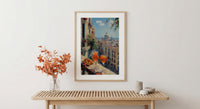Barcelona Window Art Print, Gaudi Style Decor - Sangria Tapas Landscape