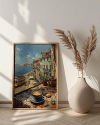 Lisbon Window Art Print, Yellow Tram Decor - Pastel De Nata Landscape