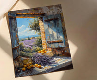 Provence Window Art Print, Lavender Decor - French Country Landscape