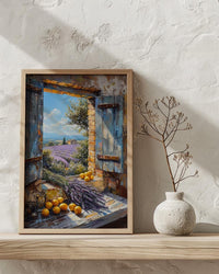 Provence Window Art Print, Lavender Decor - French Country Landscape