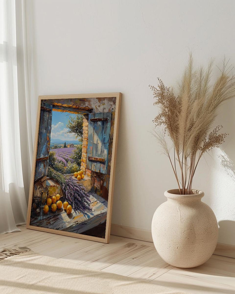 Provence Window Art Print, Lavender Decor - French Country Landscape
