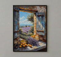 Provence Window Art Print, Lavender Decor - French Country Landscape