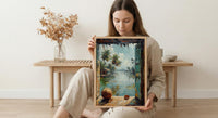 Kerala Window Poster, Tropical Jungle Decor - Backwaters Coconut Art