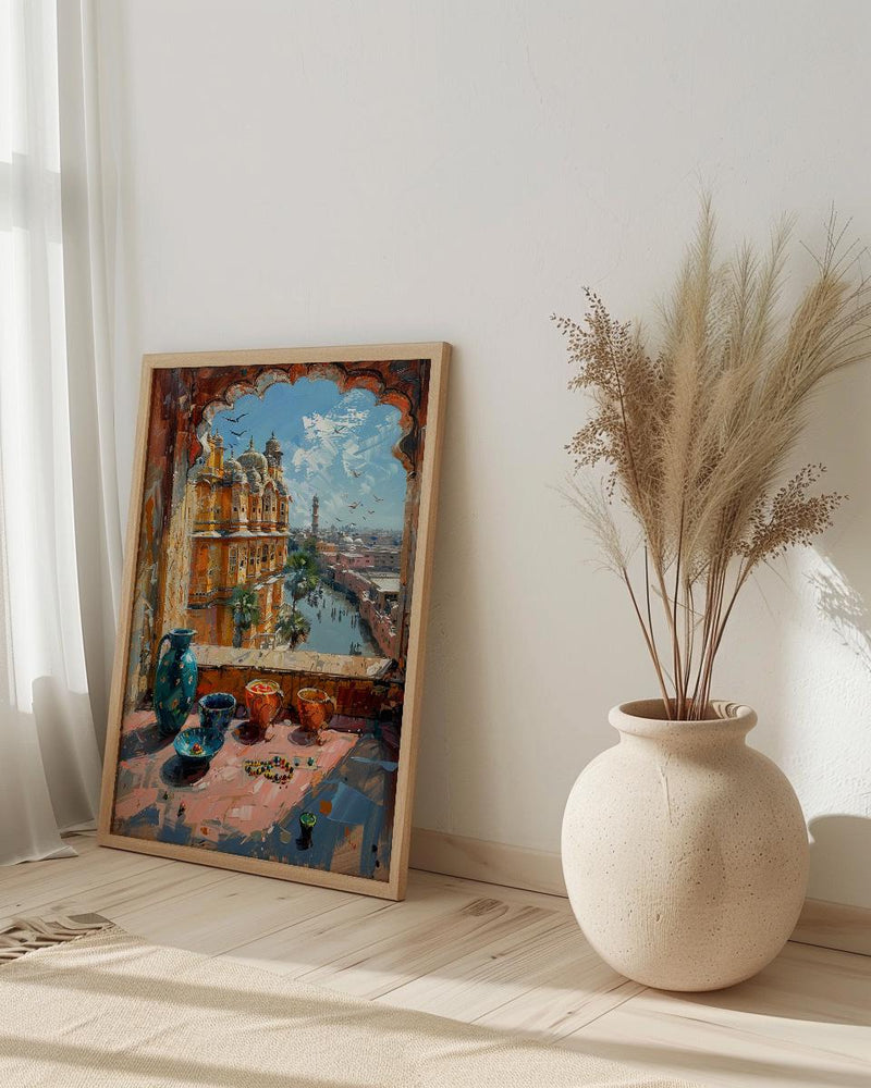 Jaipur Window Wall Art, Hawa Mahal Decor - Pink City Bangles Print