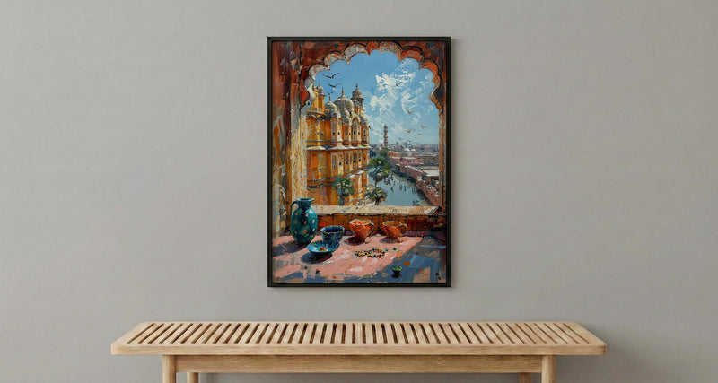 Jaipur Window Wall Art, Hawa Mahal Decor - Pink City Bangles Print