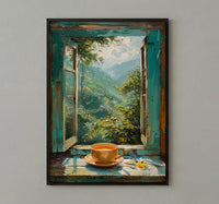 Darjeeling Window Art Print, Tea Garden Decor - Masala Chai Landscape