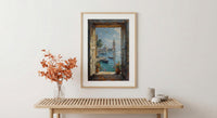 Mumbai Window Poster, Rainy City Wall Decor - Gateway of India Art