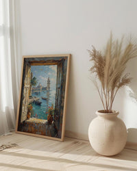 Mumbai Window Poster, Rainy City Wall Decor - Gateway of India Art