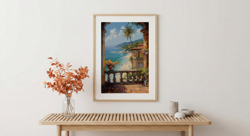 Goa Window Wall Art, Tropical Beach Decor - Palm Tree Summer Print