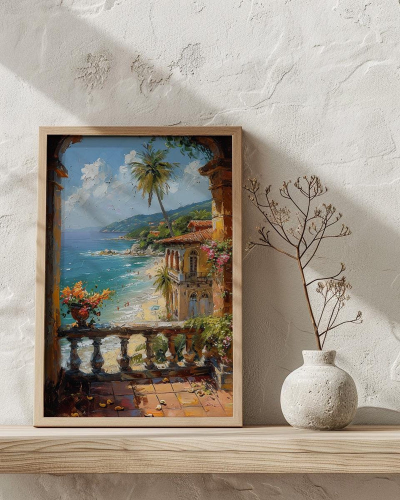 Goa Window Wall Art, Tropical Beach Decor - Palm Tree Summer Print