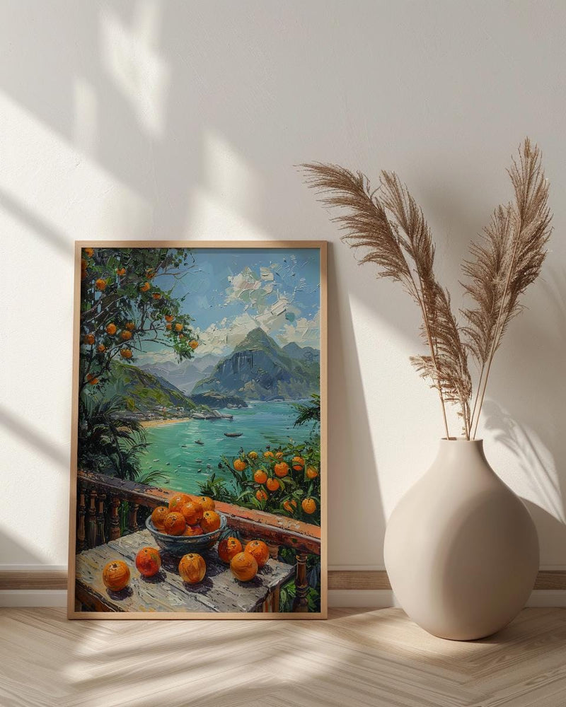 Brazil Window Poster, Rio De Janeiro Decor - Tropical Acai Landscape