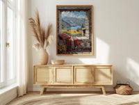 Peru Window Poster, Cusco Mountain Decor - Llama Andes Landscape