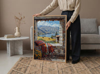 Peru Window Poster, Cusco Mountain Decor - Llama Andes Landscape