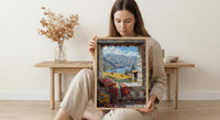 Peru Window Poster, Cusco Mountain Decor - Llama Andes Landscape
