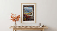 Peru Window Poster, Cusco Mountain Decor - Llama Andes Landscape