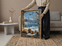 Chile Window Wall Art, Patagonia Cabin Decor - Snowy Mountain Mate Tea