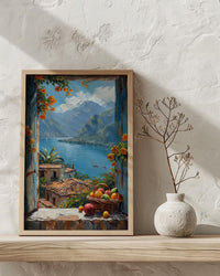 Guatemala Window Art Print, Lake Atitlan Decor - Tropical Fruit Landscape