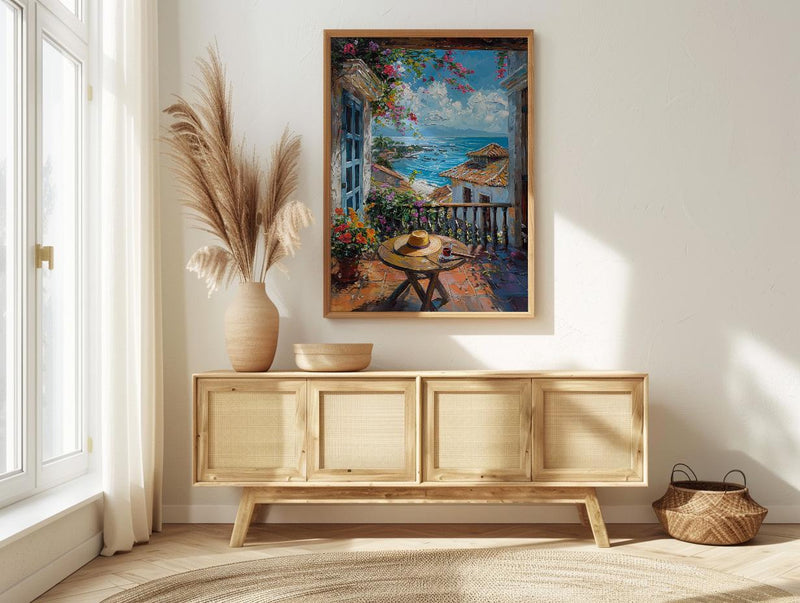 Panama Window Art Print, Old City Decor - Cigar Colonial Landscape