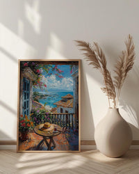 Panama Window Art Print, Old City Decor - Cigar Colonial Landscape