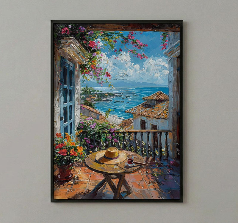 Panama Window Art Print, Old City Decor - Cigar Colonial Landscape