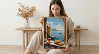 Istanbul Window Art Print, Bosphorus Decor - Turkish Tea Simit View