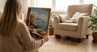 Istanbul Window Art Print, Bosphorus Decor - Turkish Tea Simit View
