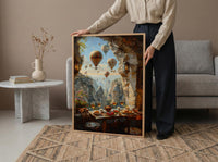 Cappadocia Window Wall Art, Hot Air Balloon Decor - Sunrise Stone Room