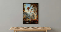 Cappadocia Window Wall Art, Hot Air Balloon Decor - Sunrise Stone Room