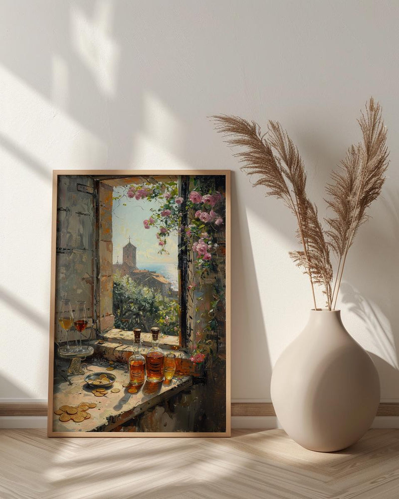Dark Academia Art Print, Castle Window Decor - Medieval Alchemist View