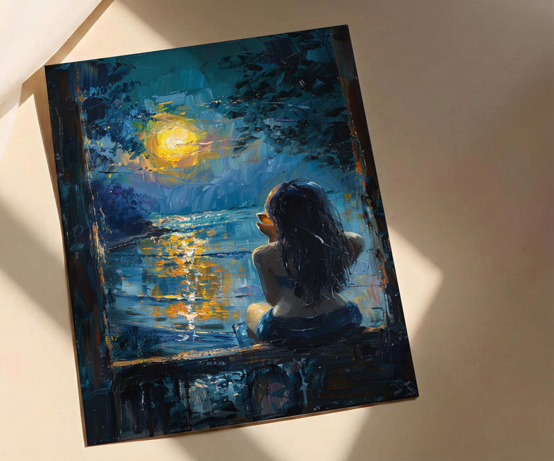 Fortune Teller Poster, Night Carnival Decor - Tea Leaf Reading Art