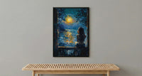 Fortune Teller Poster, Night Carnival Decor - Tea Leaf Reading Art