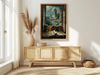 Dark Academia Art Print, Magic Library Decor - Ancient Scroll Window
