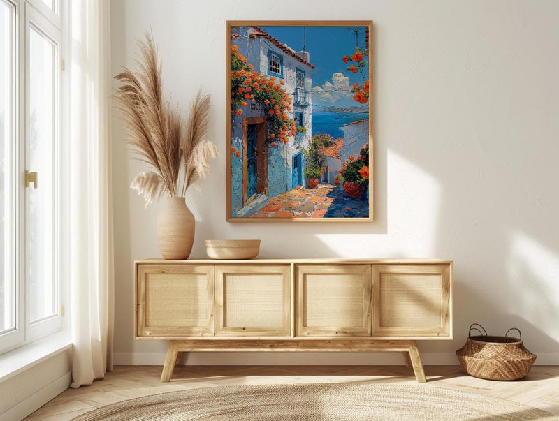 Salvador Spring Poster, Brazil Travel Decor - Tropical Blue Door