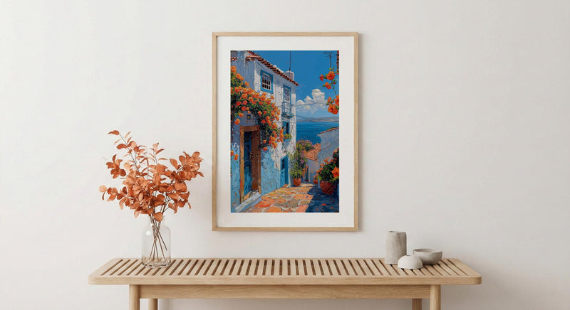 Salvador Spring Poster, Brazil Travel Decor - Tropical Blue Door